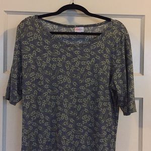 LuLaRoe Julia XL. Spring blue and green print.